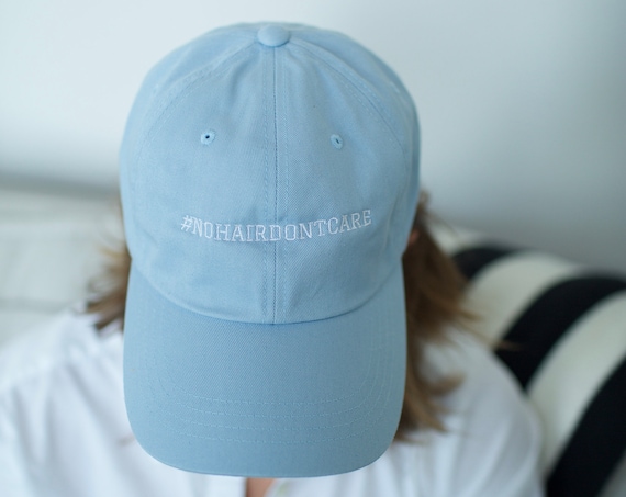 SALE Baseball Cap #NOHAIRDONTCARE Cancer Support - Sky Blue