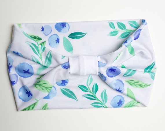 SALE Blueberries - Women's Knit Stretch Modern Jersey Headband