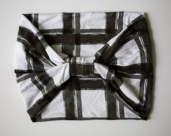 SALE Bonfire Plaid - Women's Knit Stretch Headband