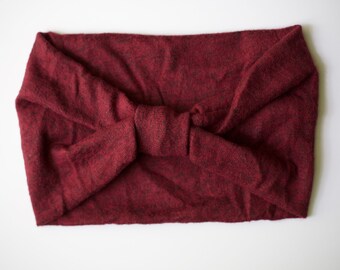 SALE Ultra Soft Sweater Knit Burgundy - Women's Knit Stretch Headband