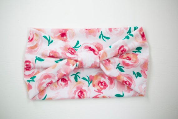 SALE Women's Knit Stretch Headband - Rose Garden
