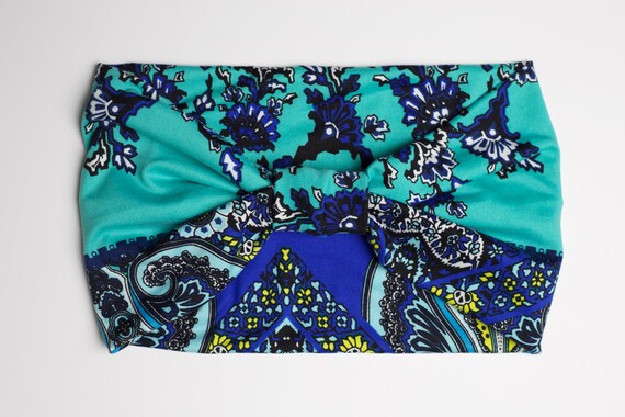 Blue Mosaic - Women's Knit Stretch Headband
