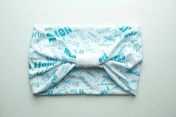 Ovarian Cancer Awareness Encouraging Words - Women's Knit Stretch Modern Jersey Headband