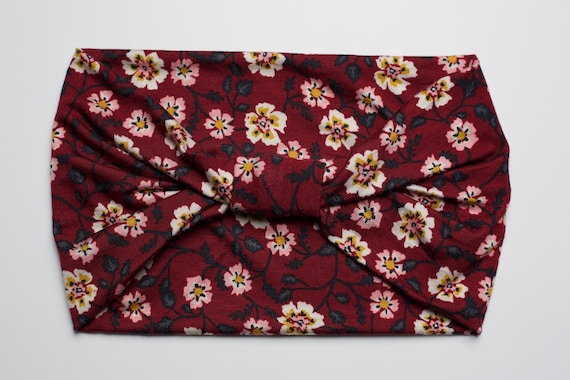SALE Fall Floral Vineyard - Women's Knit Stretch Headband