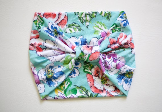 SALE Watercolor Floral - Women's Knit Stretch Headband