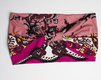SALE Pink Mosaic - Women's Knit Stretch Headband