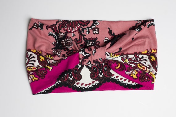 SALE Pink Mosaic - Women's Knit Stretch Headband
