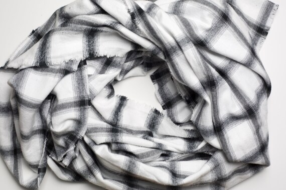SALE Classic Plaid B&W - XL Blanket Scarf for Women