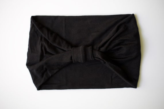 SALE Pitch Black - Women's Knit Stretch Headband