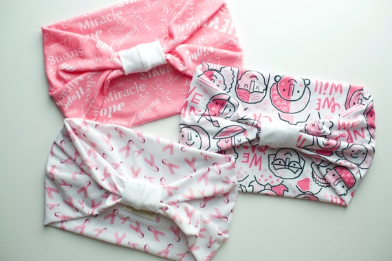 SALE Breast Cancer Awareness Support Bundle - Women's Knit Stretch Modern Jersey Headband