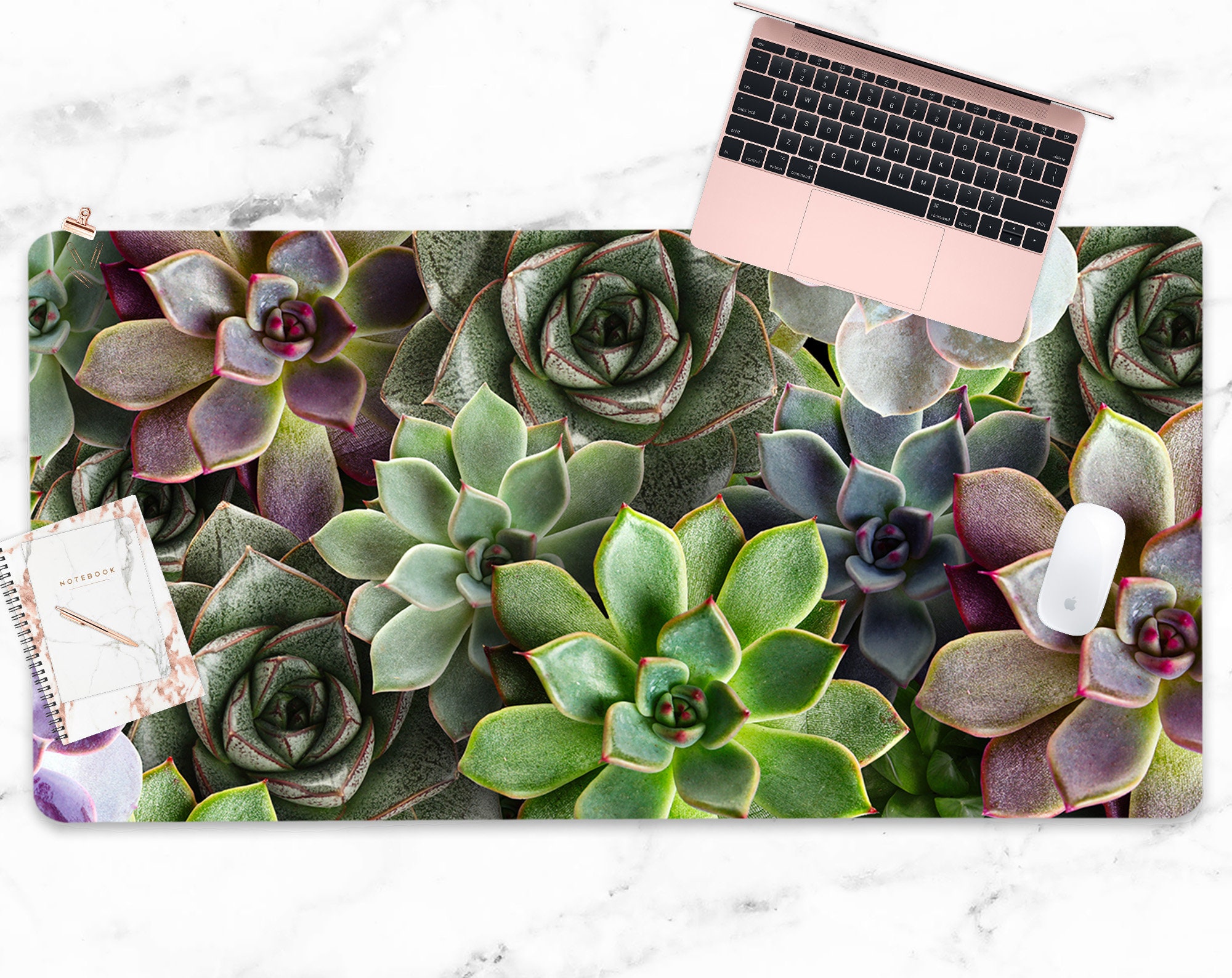 Succulent Desk Mat & Mouse Pad custom personalization Etsy