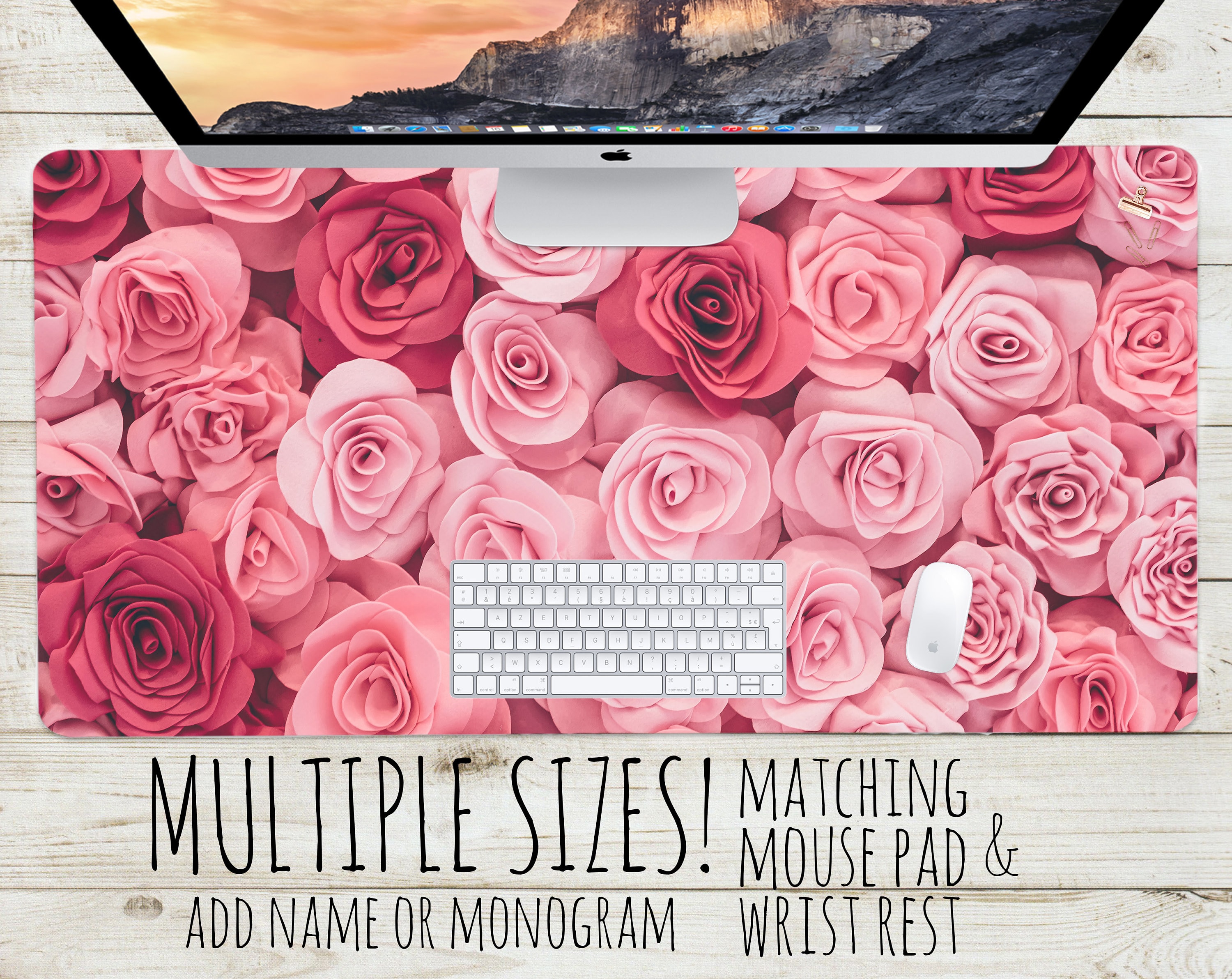 Pink Mouse Pad Floral Mouse Pad Flower Desk Mat Flower Mouse Pad Floral Desk Mat Desk Mat Mouse Pad Pink Desk Mat Nature Desk Mat