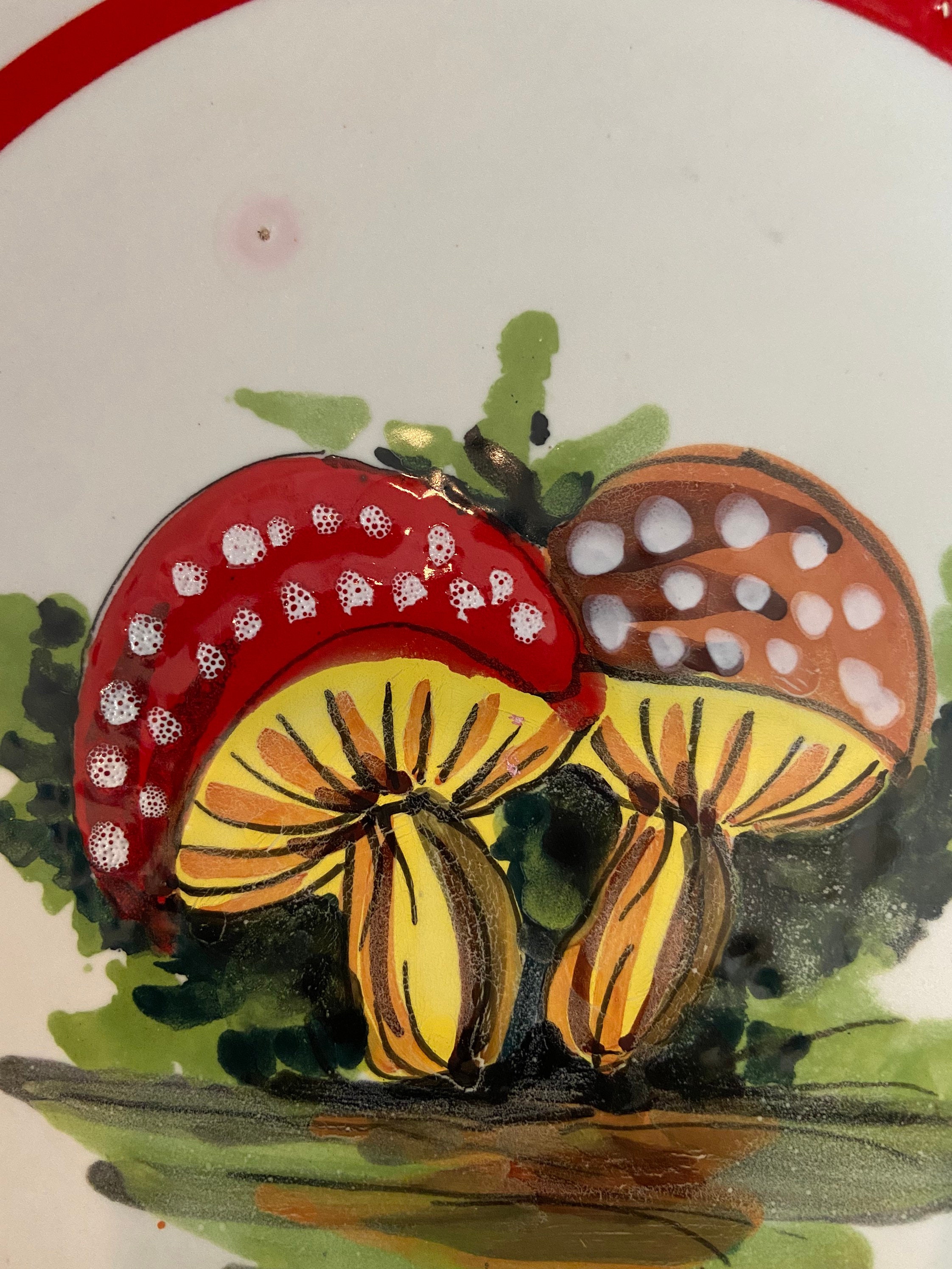 レトロな陶器のきのこ皿2枚セット - Etsy 日本