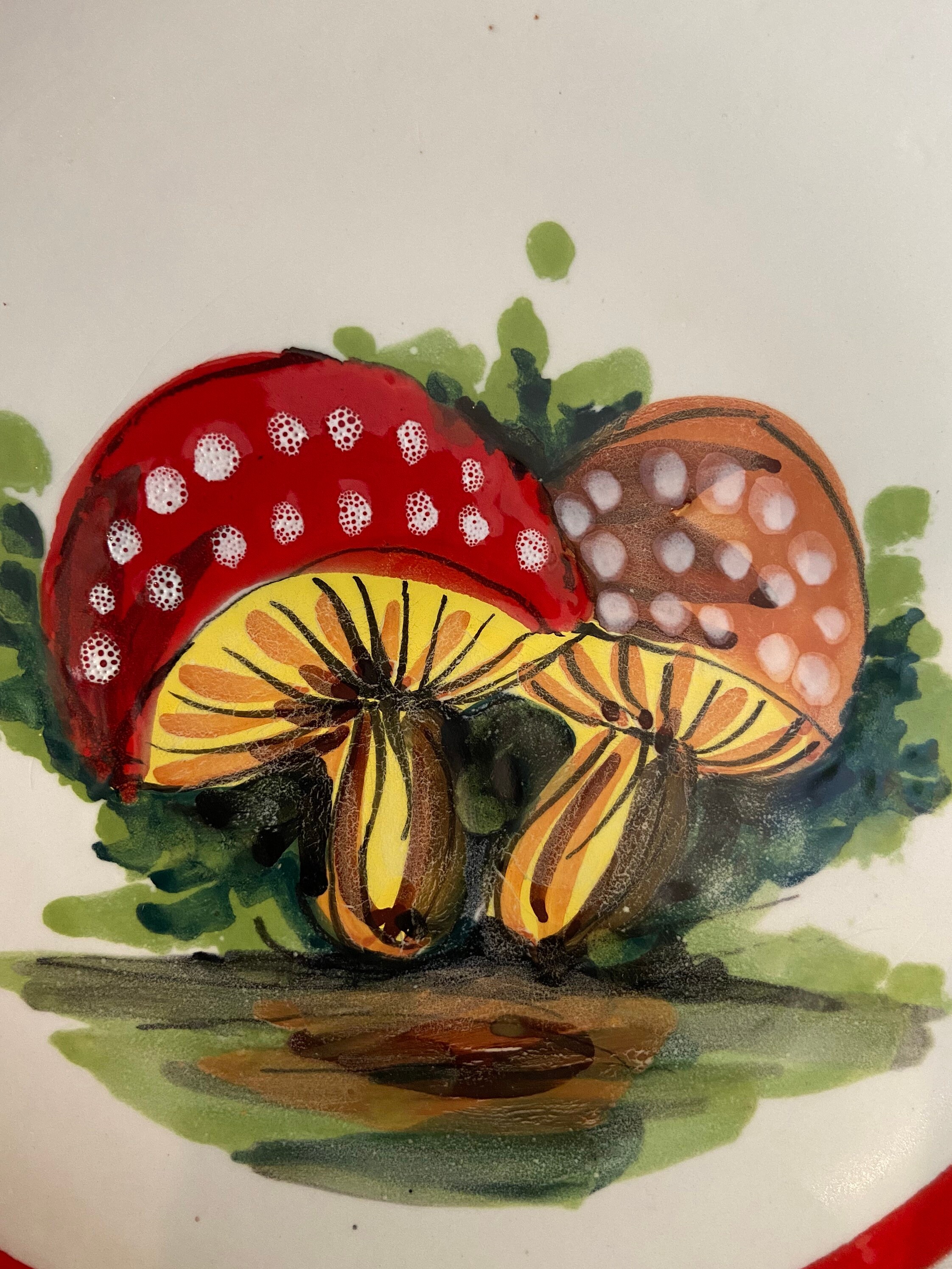 レトロなきのこ　陶器 レトロな陶器のきのこ皿2枚セット - Etsy 日本