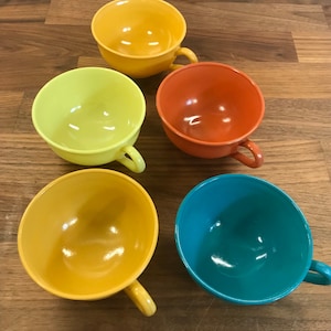 Juego de 5 tazas de té vintage Hazel Atlas Moderntone