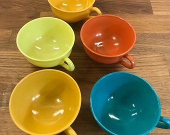 vintage Hazel Atlas Moderntone tea cups set of 5