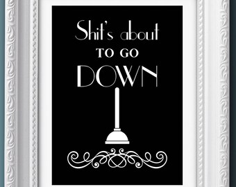 Funny bathroom art | Etsy