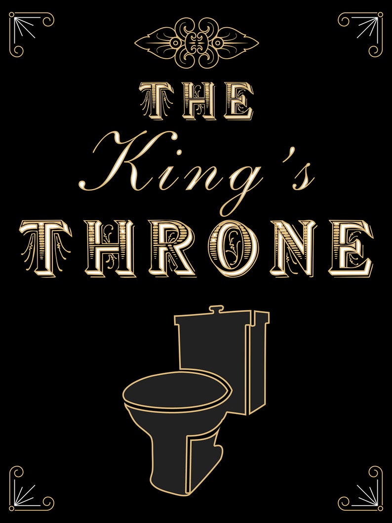 The King's Throne Funny Bathroom Print Bathroom Humor Etsy