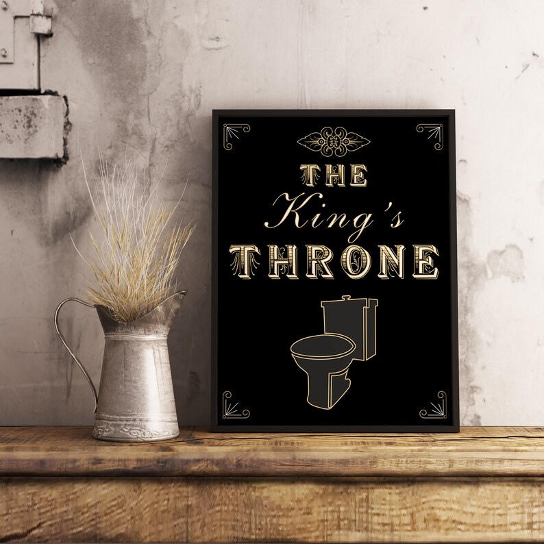 The King's Throne Funny Bathroom Print Bathroom Humor Etsy