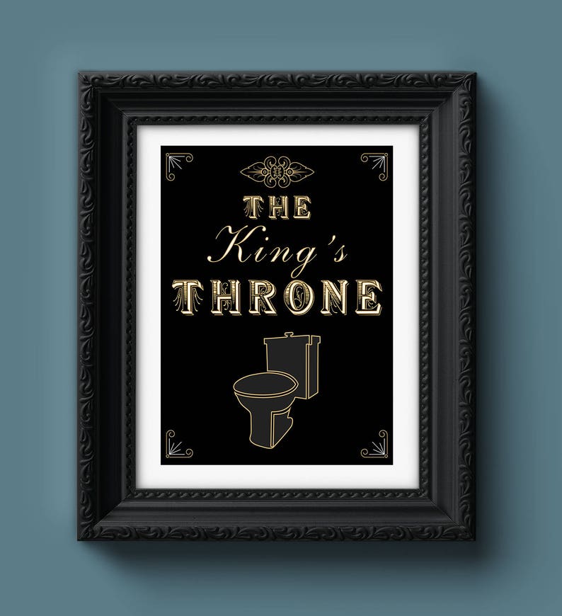 The King's Throne Funny Bathroom Print Bathroom Humor Etsy