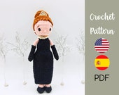 Crochet Pattern • Amigurumi Doll Pattern • Audrey Doll • Tutorial PDF • Amigurumi Doll • Hollywood Icon • Español • English