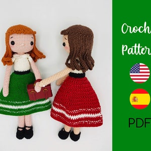 Amigurumi-Puppenmuster • Häkelmuster • Puppenanleitung • PDF-Muster • Häkelpuppenmuster • SARA • Spanisch • Englisch