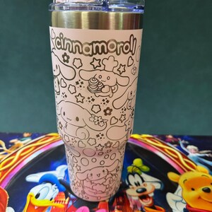 Vaso de canela de anime de 40 oz grabado