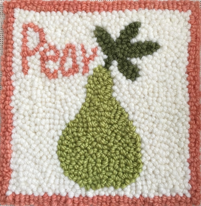 Beginner Punch Needle Rug Hooking Kit Pear Etsy