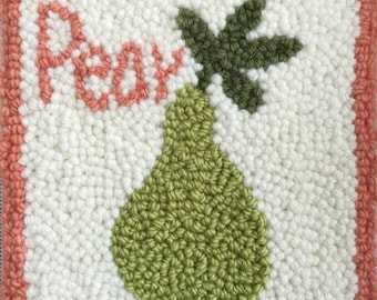 Beginner Punch Needle Rug Hooking Kit Pear