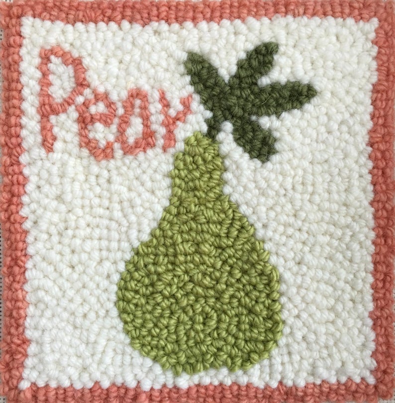 Pear Beginner Punch Needle Rug Hooking Kit