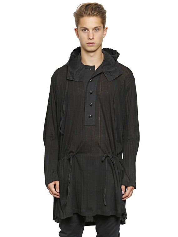 Ann Demeulemeester Oversize Men Hoodie Jacket Long