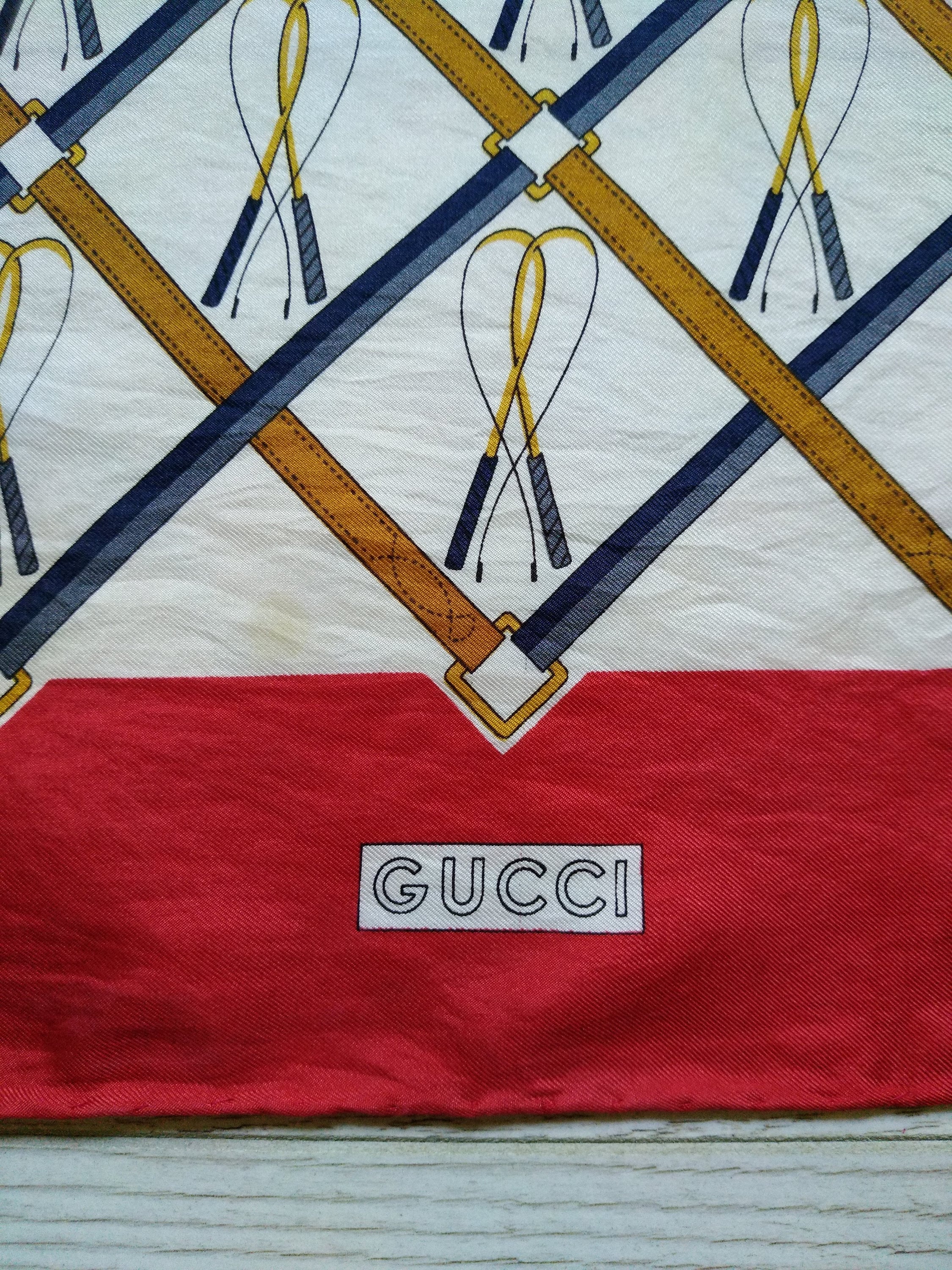 Gucci Vintage Women's 100 Silk Scarf 66 cm 68 cm Etsy