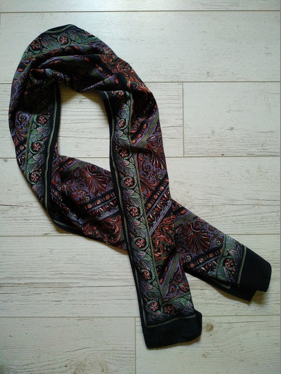Guy Laroche Silk Vintage 80's Scarf Long Size 150