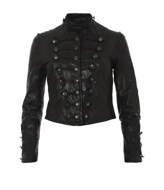 all saints leather jacket size 10