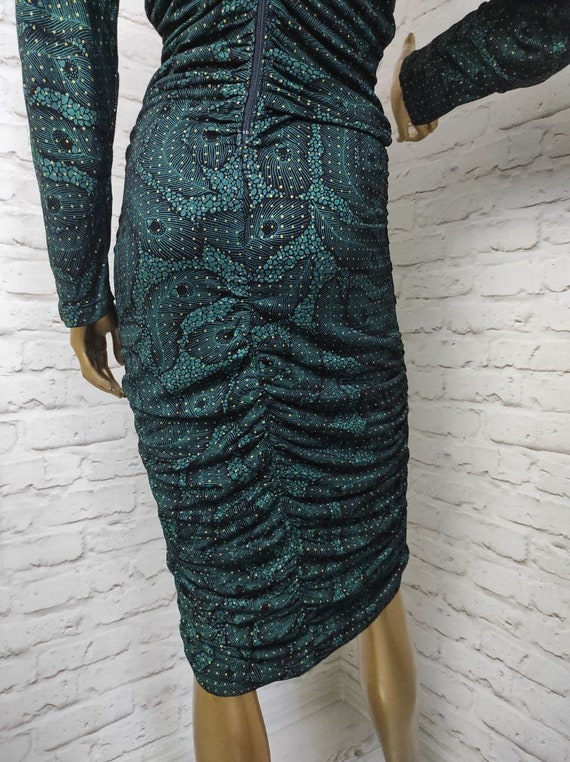 Spectacular Vintage 80s Ruched Midi Dress Cocktai… - image 7