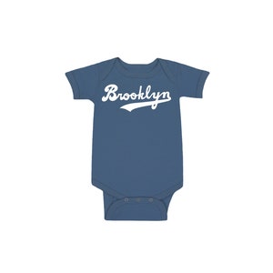 Brooklyn Baby Indigo Blue Bodysuit Dodgers Script