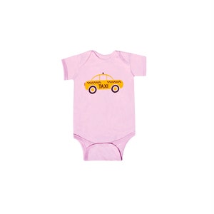 NYC Yellow Taxi Baby Pink Bodysuit