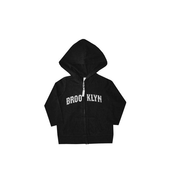 Brooklyn Baby Black Zippered Hoodie - Etsy