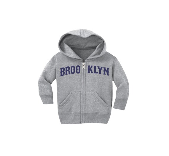 New York Kids Sweatshirt - Grey Zipper Hoodie