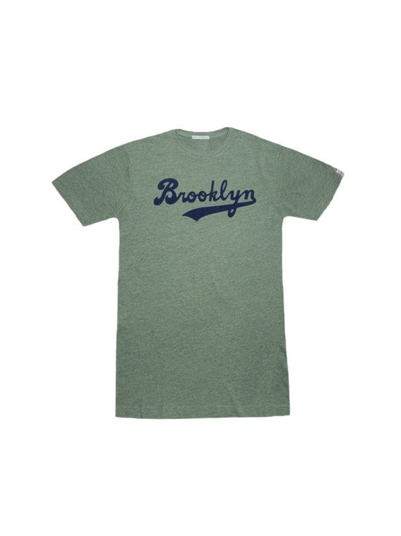 メンズ ブルックリン・ドジャース ヘザーグリーン Tシャツ。新着 