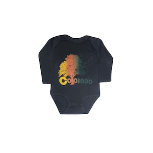 Colorado Tree Black Baby Bodysuit