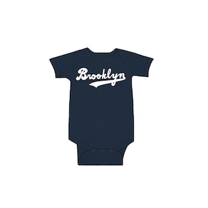 Brooklyn Baby Navy Bodysuit Dodgers Script