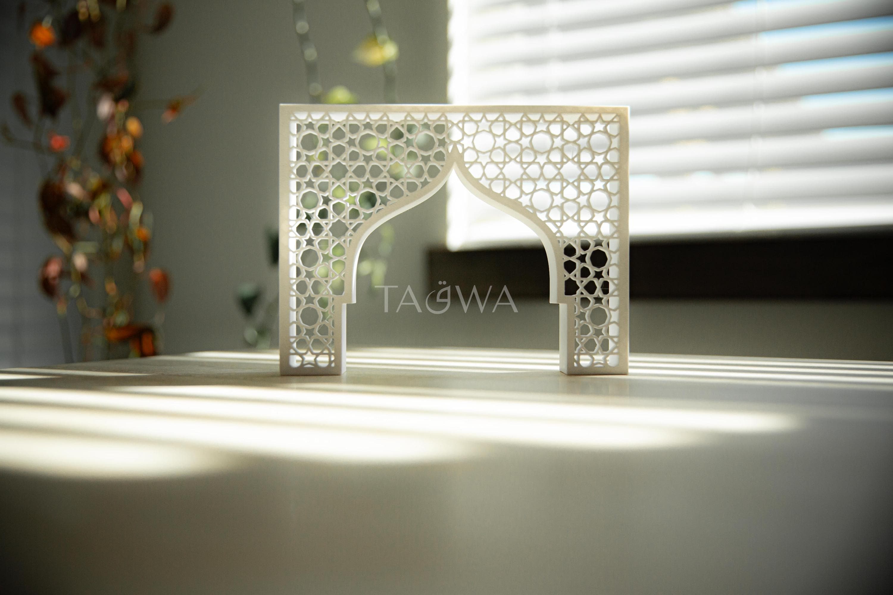 Mini Islamic Arch Decor | Geometric Home Decoration Mosque Stand | Ramadan & Eid Table Accent