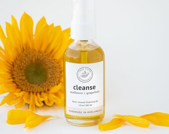 Handcrafted Cleansing Oil, Makeup Remover, Pink Grapefruit Scent