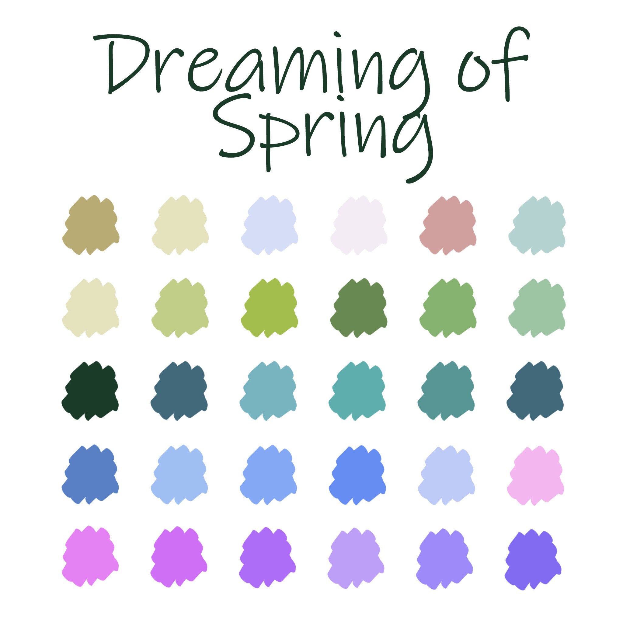 Pro Create Spring Color Palette Procreate Color Palette Procreate Color Swatches Procreate Digital ...