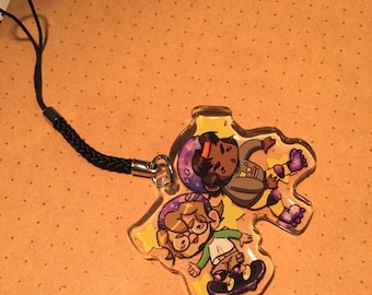 Voltron chibi Team Punk on wheels 2&quot; double-sided epoxy done acrylic charm