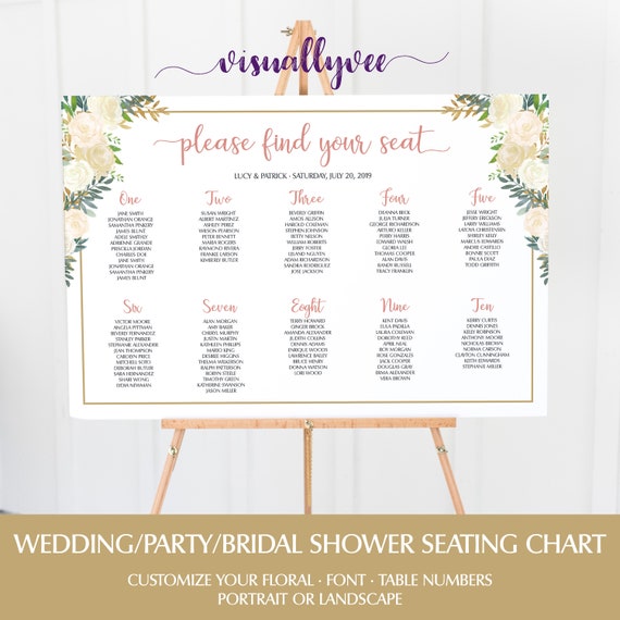 Bridal Party Seating Chart