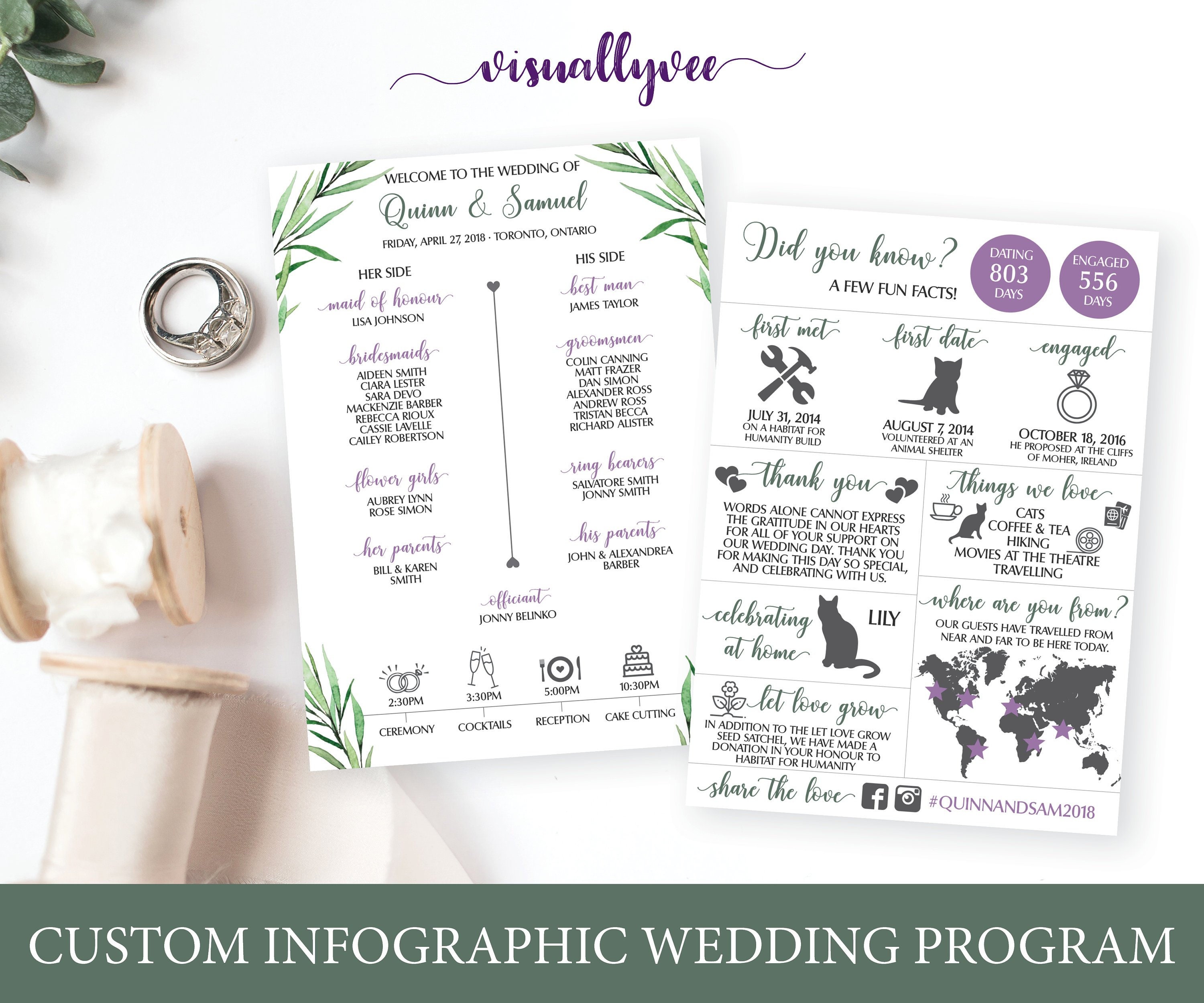 Fun Infographic Wedding Program Template Printable Modern Wedding Fun Infographic Wedding Program Template Printable Modern Wedding