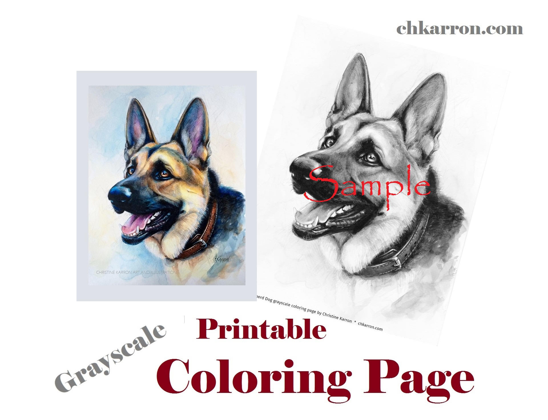 German shepherd dog coloring pages