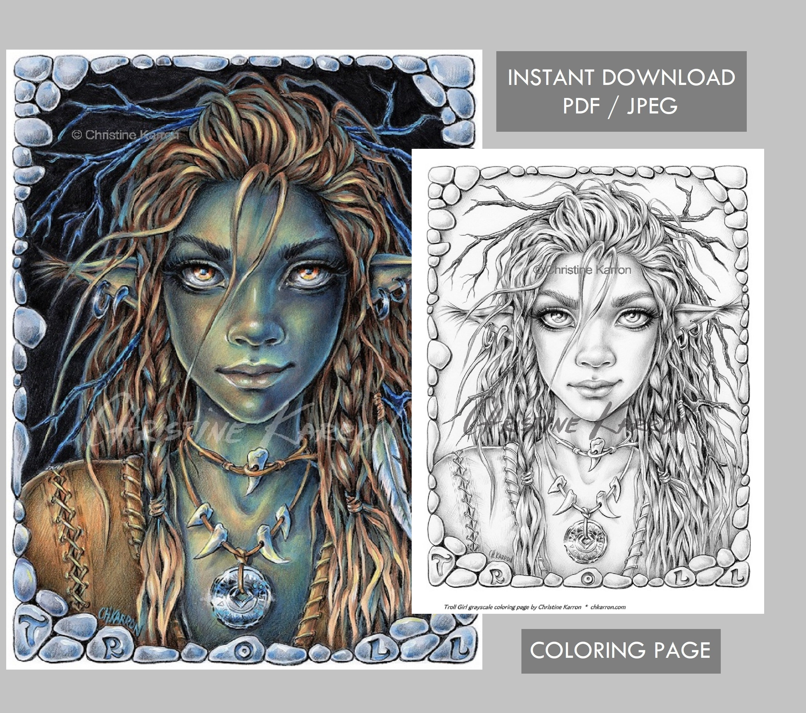 Troll Girl — coloring book cover